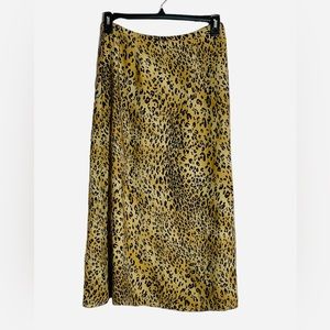 Valerie Stevens Animal Print 100% Silk Maxi Skirt Size 6